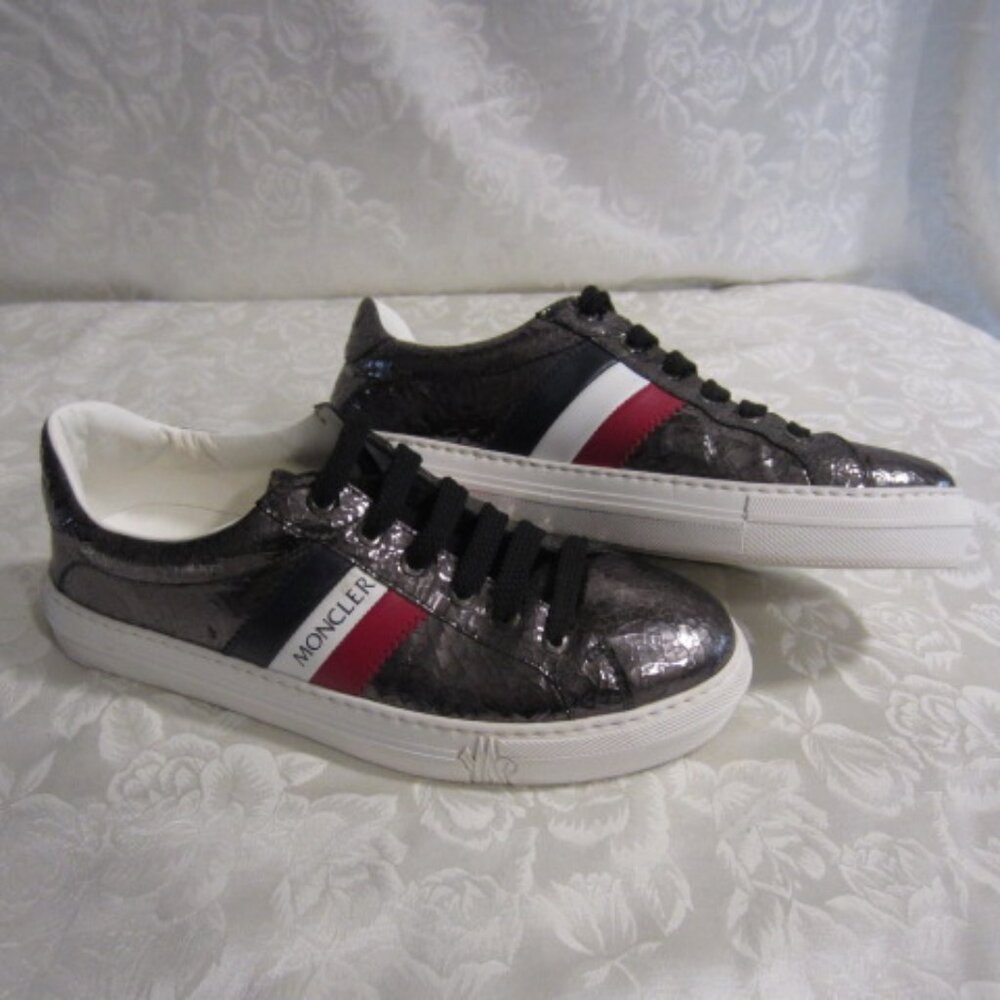 Moncler crackle metallic Monaco-style sneakers